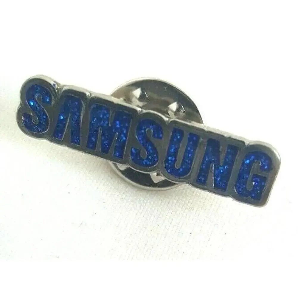 Samsung Galaxy Lapel Tack Pin Silver Glitter Blue New Advertising Collectable